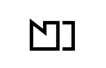 black and white alphabet letter logo combination design