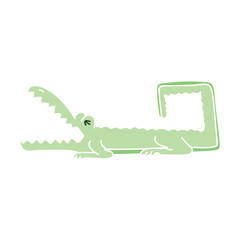 quirky hand drawn cartoon crocodile