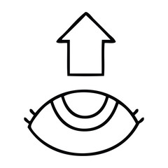 line drawing cartoon eye looking up