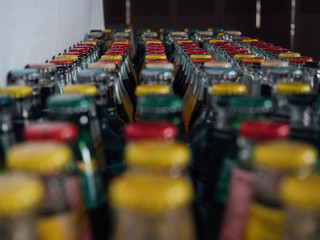 Colored glass bottle caps