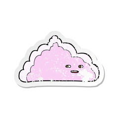 retro distressed sticker of a cartoon cloud