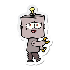 sticker of a cartoon robot