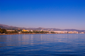 Beach. View of the evening beach of Marbella.