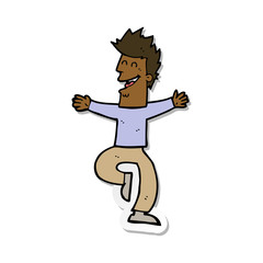 Fototapeta premium sticker of a cartoon laughing man