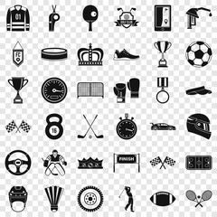 Sport achievement icons set. Simple style of 36 sport achievement vector icons for web for any design