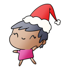Fototapeta premium christmas gradient cartoon of kawaii girl