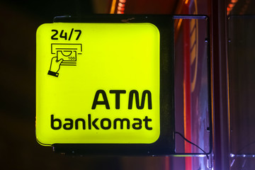 Atm machine sign