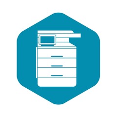 Multipurpose device, fax, copier and scanner icon in simple style isolated on white background