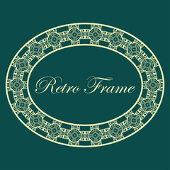 Art deco vintage border frame