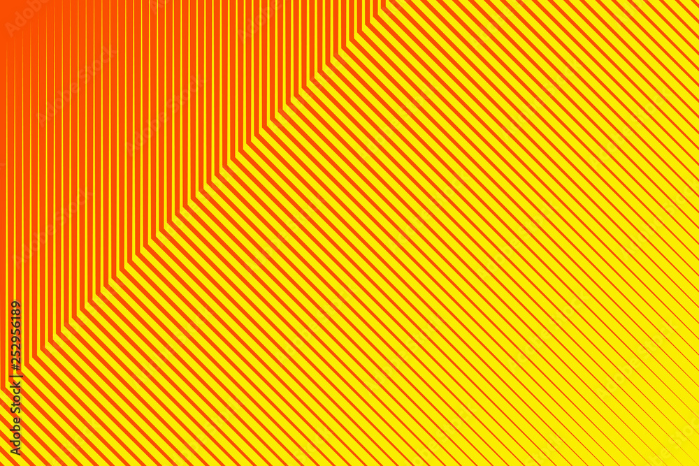 Wall mural Line Screentone, Yellow and Orange, Vector Graphics