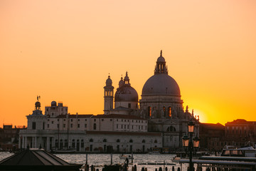 Fototapeta na wymiar Beautiful Golden Sunset in Venice, Italy