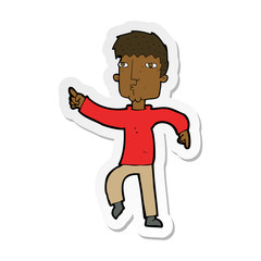 sticker of a cartoon dancing man