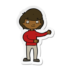 sticker of a cartoon happy person
