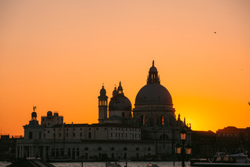 Beautiful Golden Sunset in Venice, Italy