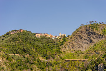 Fototapeta na wymiar Italy, Cinque Terre, Corniglia, a close up of a hillside
