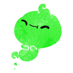 retro cartoon of kawaii scary ghost