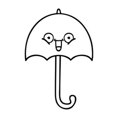 line drawing cartoon umbrella