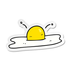sticker of a cartoon fried egg