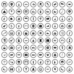 100 mask icons set in simple style for any design vector illustration
