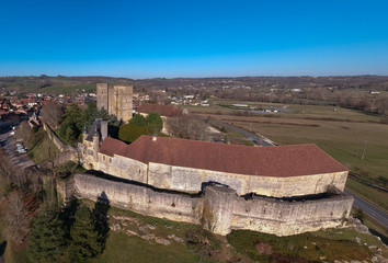 Fototapeta na wymiar Excideuil (Dordogne - France) - Vue aérienne du château