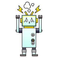 gradient shaded cartoon robot