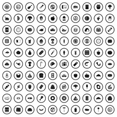 100 meal icons set in simple style for any design vector illustration