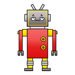 Naklejka premium gradient shaded cartoon robot