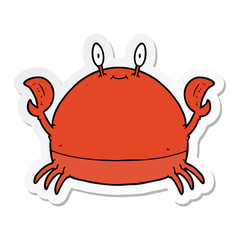 sticker of a cartoon crab