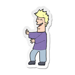 sticker of a cartoon laughing man