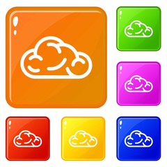 Ui cloud icons set collection vector 6 color isolated on white background