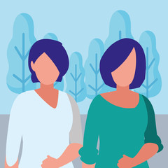 couple of girls avatars characters