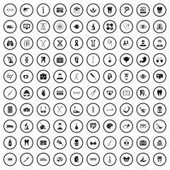 100 medical icons set in simple style for any design vector illustration