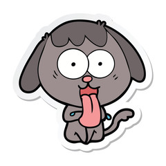 sticker of a cute cartoon dog