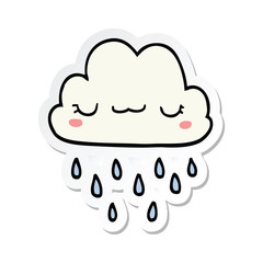 sticker of a cartoon storm cloud