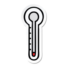 sticker of a cute cartoon glass thermometer