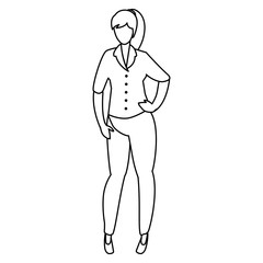 beautiful and young woman character