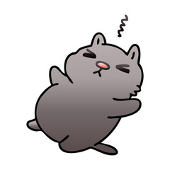 quirky gradient shaded cartoon cat