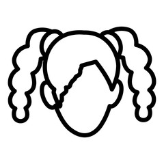 beautiful little girl head character