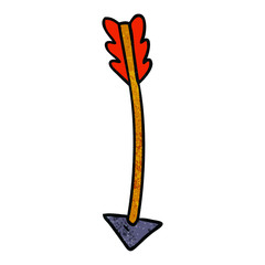 textured cartoon doodle of an arrow