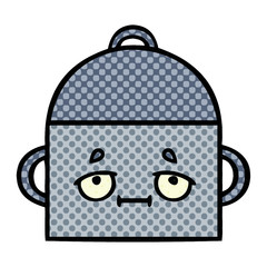 comic book style cartoon cooking pot
