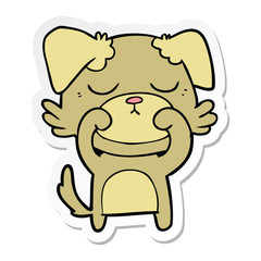 sticker of a cute cartoon dog