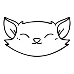 quirky line drawing cartoon cat