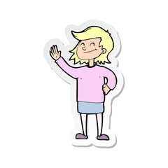 sticker of a cartoon woman