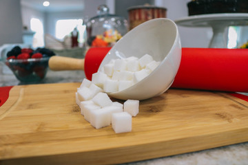 sugar cubes in kitchen 
