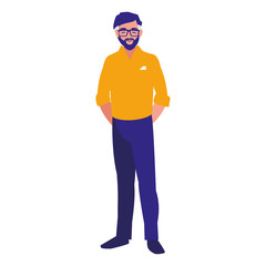 young man with beard avatar character