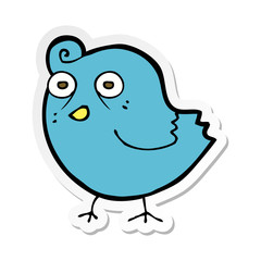 sticker of a funny cartoon bird