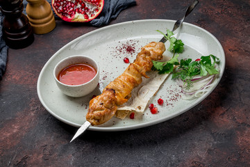 chicken kebab on plate