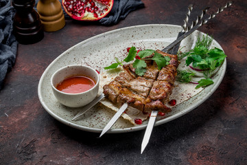 skewers of mutton flesh