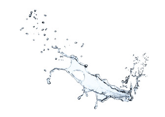 Splash of clear fresh water on white background