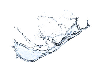 Splash of clear fresh water on white background